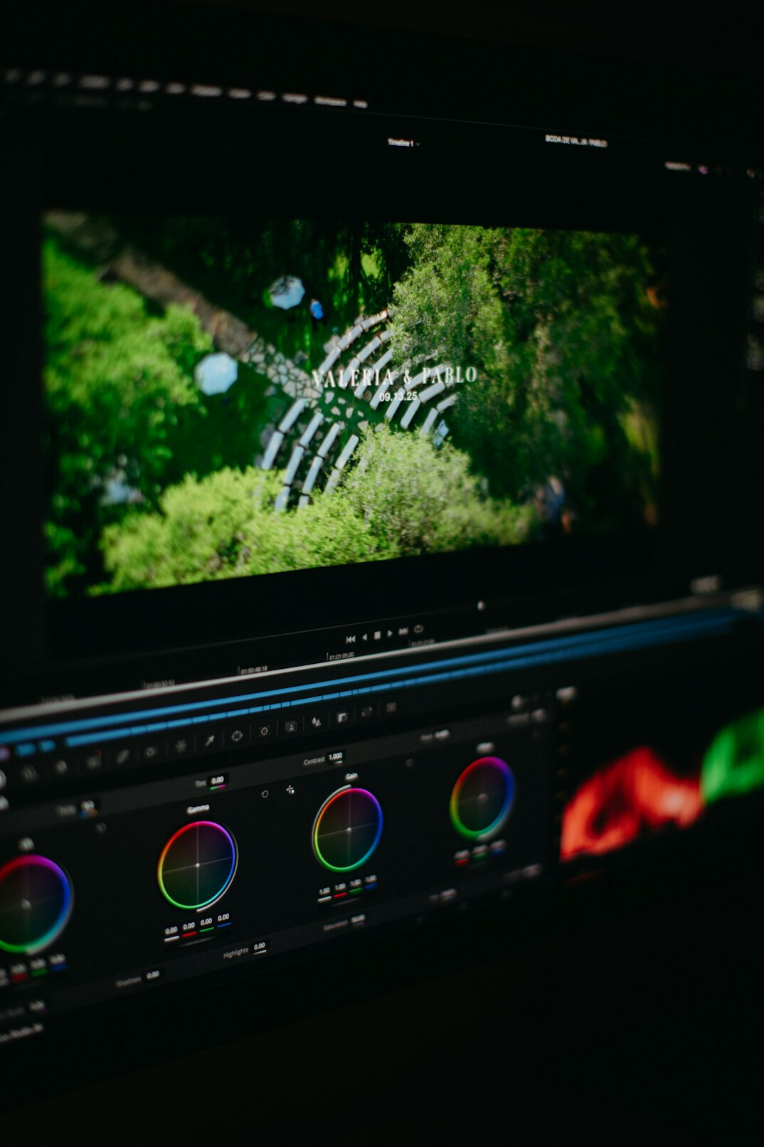 video editing timeline on tablet