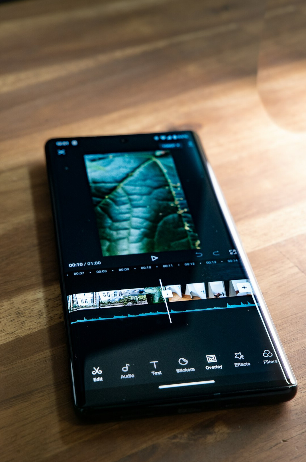 smartphone video editing screen