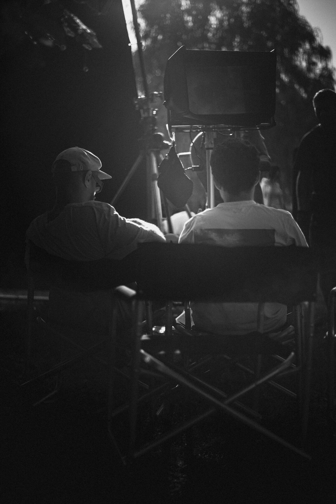 cinematographer adjusting lights
