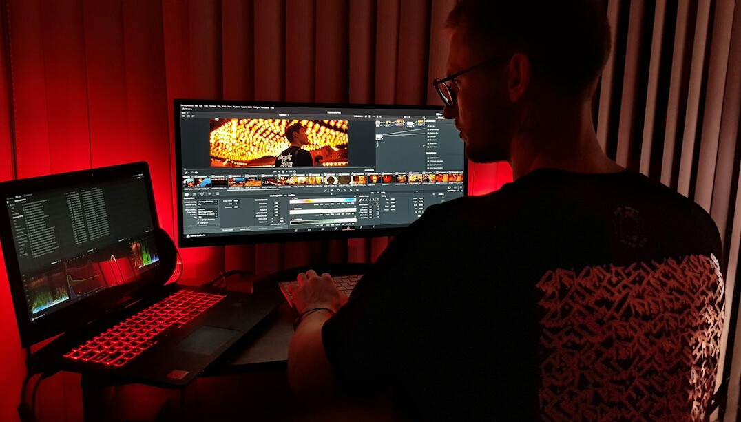 film editor at work